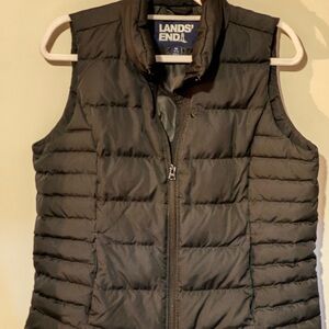 Lands' End Women's Black Puffer Vest